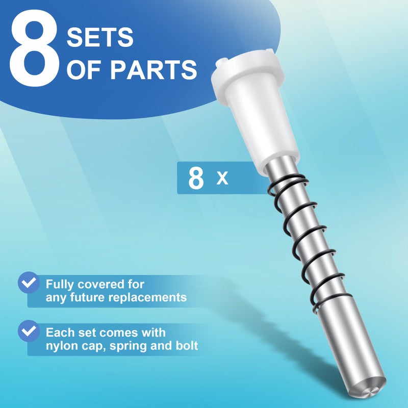 Ceoighe 8 Pack Window Screen Plunger Latches with Caps, 5/32"" X 1-1/2"", Aluminum Window Screen Plunger Pins, Secure Window Screens in Place (White) - Image 3